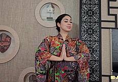 ed junior barebacks hot japa nyotaimori body on red and sheer