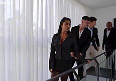 Real estate whore lives college gangbang dream with big cocks and cumshots