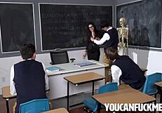 valentina nappi's petite teen tits bounce as she blows joshua and nick hardcore pov