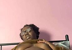 Horny Ebony Girl Fingers Wet Pussy in Intense Solo Session