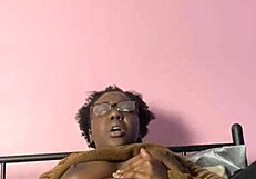 Horny Ebony Girl Fingers Wet Pussy in Intense Solo Session