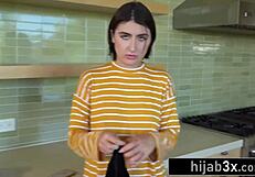 Sexy Arab teen tries sucking cock first time