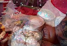 scarlett moans loving her early christmas bareback pussy pounding and cumshot