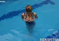 ashlee rose wet underwater silver dress hugs skinny blonde natural tits romantically