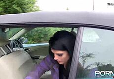 Lucia Love's lingerie teases public pussy lick and piss play