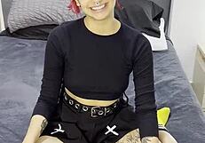 oh man, this tiny emo goth teen 18+ interview got me so excited for her creampie