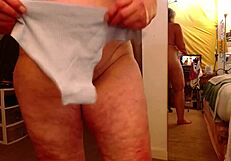 Whoa curvy mature dawnskye shakes huge natural tits in panty parade flashing wet pussy?