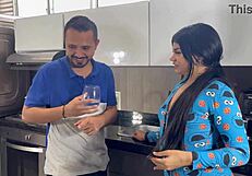 Mia Montielth Seduces Plumber In Pajamas For Rough Missionary Pussy Ride