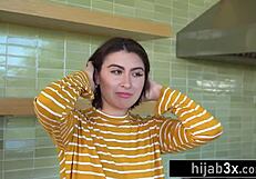 Sexy Arab teen tries sucking cock first time