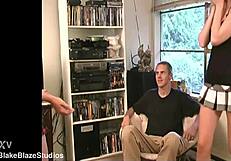 Aimee Addison's Petite Shaved Pussy Spanked Bare After Striptease