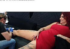 Behind Scenes Tattoo Tease With Melissa's Big Tits And Ass