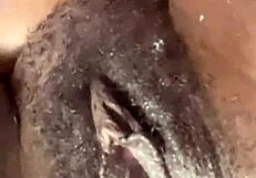 Horny Ebony Girl Fingers Wet Pussy in Intense Solo Session