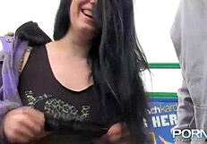 Lucia Love's lingerie teases public pussy lick and piss play