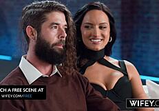 Alyx Urie hotwife performs crazy bbc show riding big black cock for watching hubby