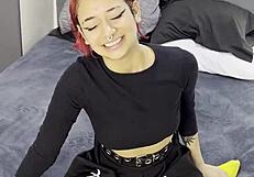 oh man, this tiny emo goth teen 18+ interview got me so excited for her creampie