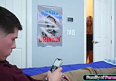 busty stepmom's lingerie hides her monster cock surprise for me