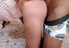 Step sister fucks tight pussy after school quickie homemade pov