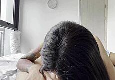 my hot blonde coworker roommate slurps my cock in dorm till i cum mouthful