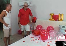 Lana's Curvy Blonde Big Tits Surprise Fuck in Romantic Doggystyle with Buddy