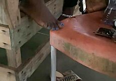 Slim Waist BITCH FLASHES Puffy PUSSY at crowded public BEACH for all to see.