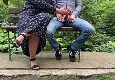 Chubby mother in law natural tits cum covered handjob outdoor