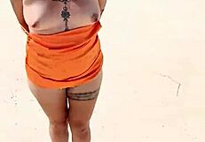 Mexicana Whore Flashes Tits And Ass Then Gets Groped Publicly On Beach