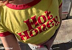 Valentina soaks her jeans three times wetting publicly at fortress park toilet