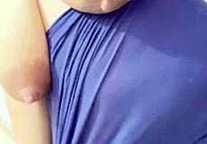 Pinay wife teases big milky boobs and tight hairy pussy in shower