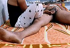 Desihotcouple Update Indian Wife Bedroom Handjob Blowjob Footjob Closeup Part 1