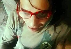 Mi novia deepthroats on balcony patio, irreversible sin throat gag update 95