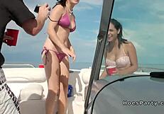 Foursome Orgy Erupts with Boat Deck Pounding Action