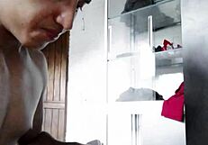 Primo masturbates wildly enjoying his thick semen load