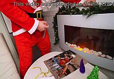 Santa Fucks Monika Fox's Tight Anal with Monster Cock Squirt and Cumshot Facial