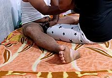 Desihotcouple Update Indian Wife Bedroom Handjob Blowjob Footjob Closeup Part 1