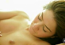 stunning brunette lesbian babes finger and lick outdoors in sexy play