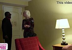 Cute blonde stepsis big ass takes monster BBC pounding in heels fantasy