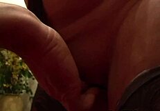 Blonde fat milf bound tight sucking cock hungrily in mature bondage