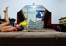 Hidden cam catches husband filming wife cumming on black cock