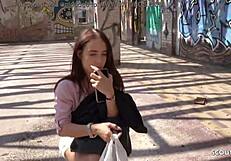 Petite German Teen Natascha Fucked Rough at Street Pickup Casting!