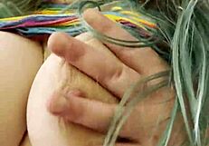 joan day shakes big ass solo in rainbow outfit