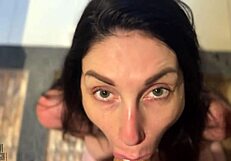 brunette milf blows load in shower hits real orgasm after