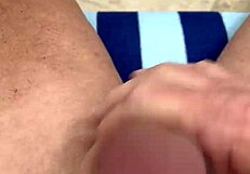 watch me cum hard eating this mature pussy up close exhibitionist style