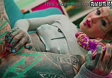 holy shit skinny tattoo goth fucks her tiny butthole solo anal dildos gaping squirt