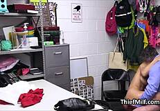 i caught milf crystal gazer bending over in the shop so i fingered her big tits before doggystyle pounding