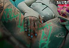 holy shit skinny tattoo goth fucks her tiny butthole solo anal dildos gaping squirt