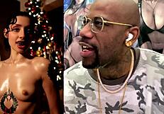 thicc veiny trans girl cock throbs hard for christmas public fun!!