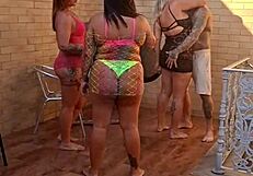 wild motel party swings into brazilian dp and facial cumshots