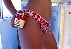 euro couple's messy food play turns into rough anal