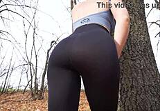 her yoga curves in spandex leggings hint at that perfect ass tease