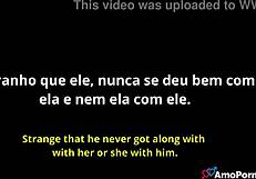 Blonde brazilian milf blows while hubby watches big clit action